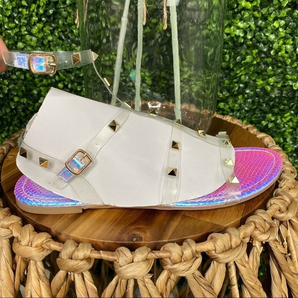 Aurora gold studded sandals - Picture 4 of 8